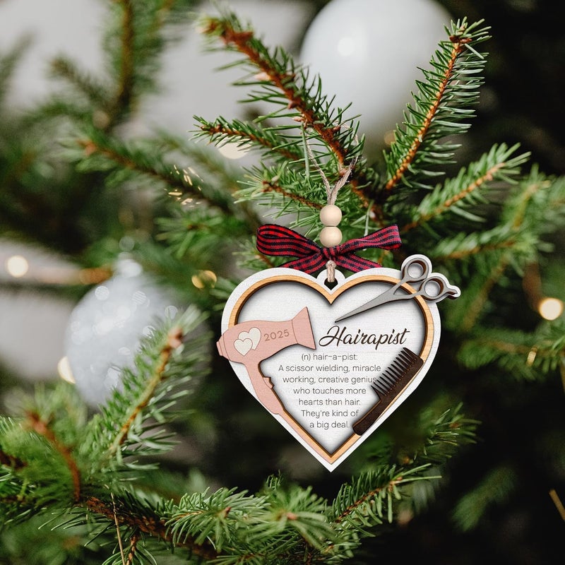 TEEBIM Hairdresser Gifts for Women - Hairdresser, Hair Stylist Ornaments, Barber, Beautician, Cosmetology Ornaments - Gifts for Hairdressers Female, Hair Dresser, Cosmetologist - Wood Beauty Ornament - Image 4